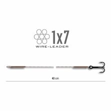 Jenzi - Triple Hook on 1x7 fine Wire Leade 40cm - Size 8...