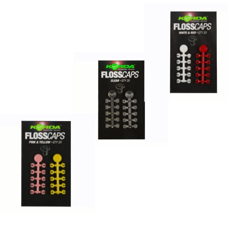 Korda Floss Caps White/Red *PAY ONE POSTAGE* 