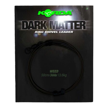 Korda - Dark Matter Leader Size 8 Ring Swivel 50cm 40lb - Weed