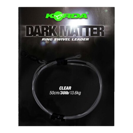 Korda - Dark Matter Leader Size 8 Ring Swivel 50cm 40lb - Clear