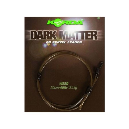 Korda - Dark Matter Leader QC Swivel 50cm 40lb - Weed