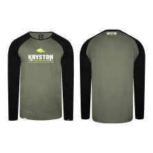 Kryston - Longsleev Raglan with Logo Olive/Black - Medium