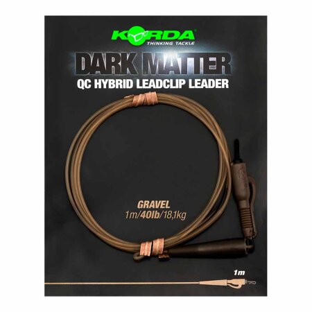 Korda - Dark Matter Leader QC Hybrid Clip 1m 40lb - Gravel