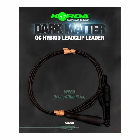 Korda - Dark Matter Leader QC Hybrid Clip 50cm 40lb - Weed