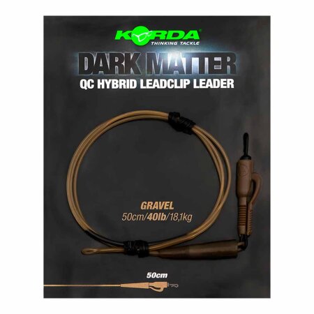 Korda - Dark Matter Leader QC Hybrid Clip 50cm 40lb - Gravel