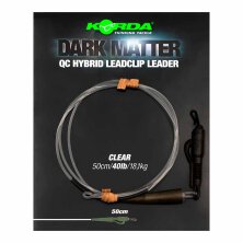 Korda - Dark Matter Leader QC Hybrid Clip 50cm 40lb - Clear