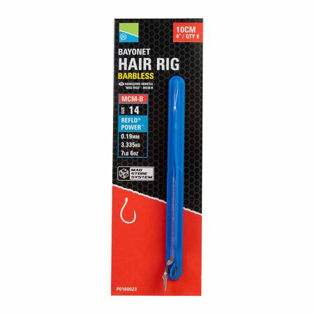 Preston - MCM-B Bayonet Mag Store Hair Rig Hooklengths 10cm/4" - Size 14