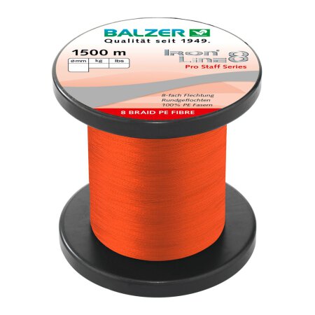 Balzer - Iron Line Pro Staff 8-fach rot (Meterware) - 0,16mm 11,60kg