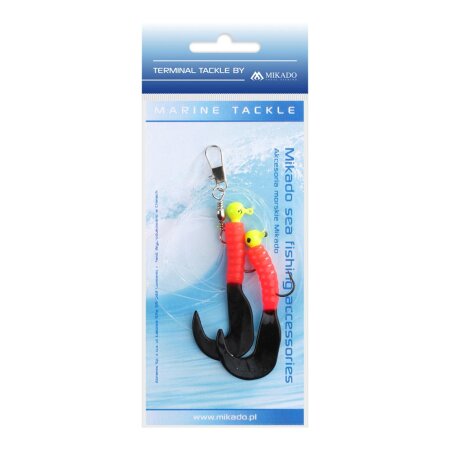 Mikado - Sea Set - Pilk Twist Jighead Rig 5.5cm-2X6g Set - Red and Black