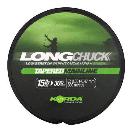Korda - LongChuck Tapered Mainline Green 300m - 15-30lb/0.33-0.47mm
