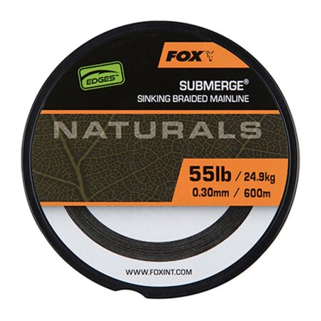 Fox - Edges Submerge Naturals Sinking Braid x 600m - 0.30mm 55lb/24.9kg