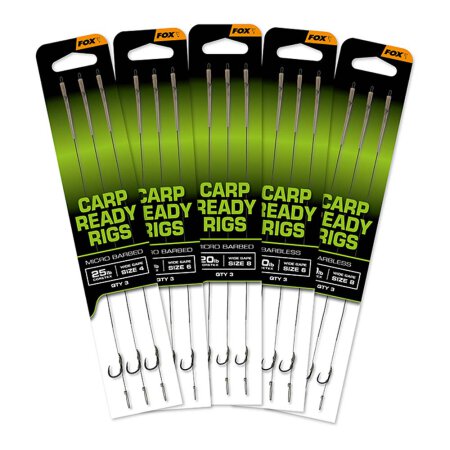 Fox - Carp Wide Gape Ready Rigs - Size 6 - 20lb
