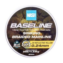 Nash - Baseline Sinking Braid UV Yellow 600m