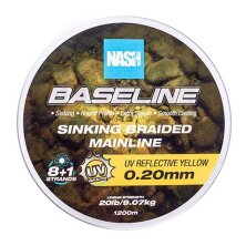 Nash - Baseline Sinking Braid UV Yellow 1200m - 30lb 0,28mm
