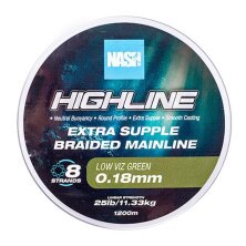 Nash - Highline Floating Braid Green 1200m - 40lb 0,35mm