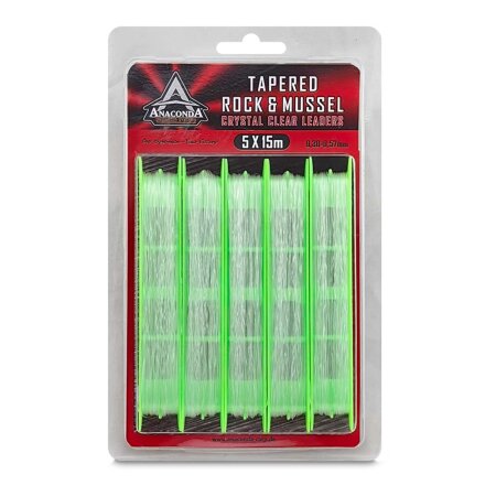 Anaconda - Tapered Rock & Mussel Leaders Invisible Clear 5x15m