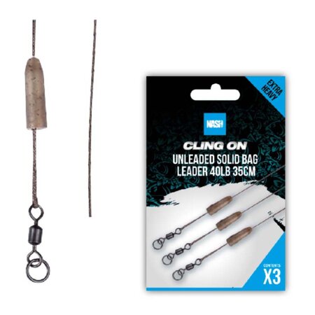 Nash - Cling On Unleaded Solid Bag Leader - 35cm
