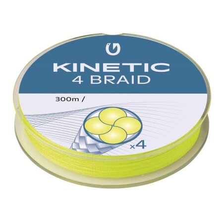 Kinetic - 4 Braid Fluo Yellow 300m - 0,25mm/21,0kg