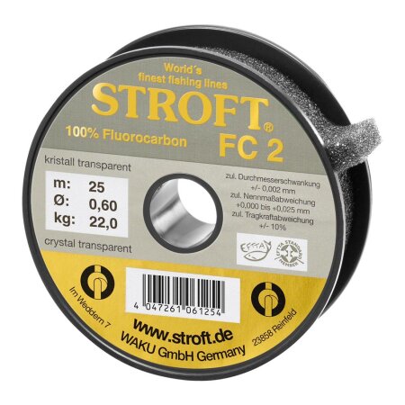 Stroft - FC 2 Fluorocarbon 25m - 0,60mm 22,0kg