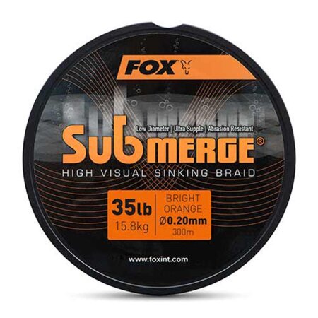 Fox - Submerge Orange Sinking Braid x 300m - 0.38mm 65lb/29.5kg
