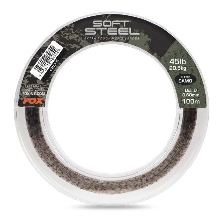 Fox - Soft Steel Fleck Camo Leader - 45lb/20.5kg 0.60mm x 100m