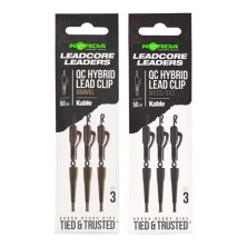 Korda - Kable Leadcore Leader Hybrid Lead Clip QC Swivel 50cm - Weed