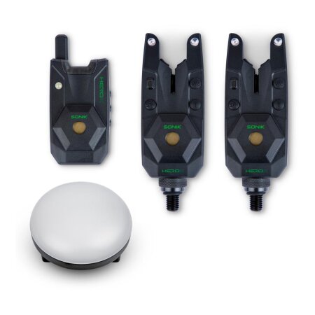 Sonik - Herox Bite Alarm Set inkl Bivvy Light - 2+1 (Red/Blue)