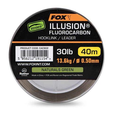 Fox - Edges Illusion Fluorocarbon Naturals Green 40m - 30lb 13.6kg (0.50mm)