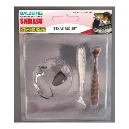 Shirasu - Texas Rig Set Zander 7,5cm 10g - Size 1/0