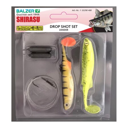 Shirasu - Drop Shot Set Zander 10cm 10+15g - Size 1/0