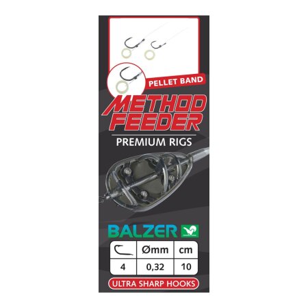 Balzer - Premium Method Feeder Hook with Pelletband - Size 8/0