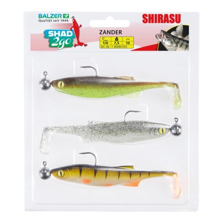 Shirasu - Shad 2go Green Pumpkin/Highlight/ Hot Perch