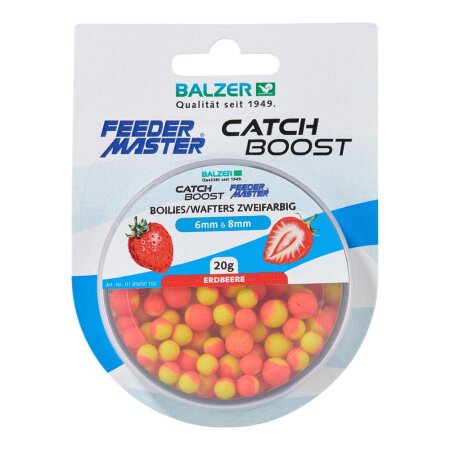 Balzer - Feedermaster Boilies/Wafter 2-color 6mm and 8mm mixed 20g - red-yellow Strawberry