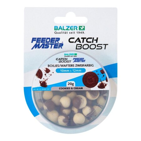 Balzer - Feedermaster Boilies/Wafter 2-color 10mm and 12mm mixed 20g - white-brown Cookie&Cream