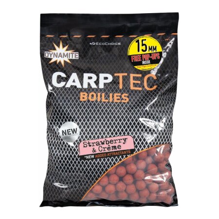 Dynamite Baits - Carptec Boilies 1,8kg 15mm - Strawberry & Crème